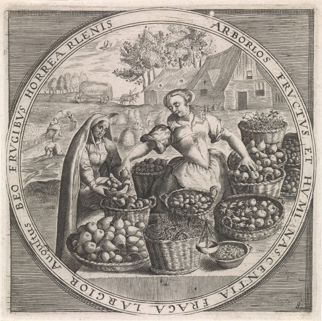 Detail of August: Fruit Vendor by Maerten de Vos