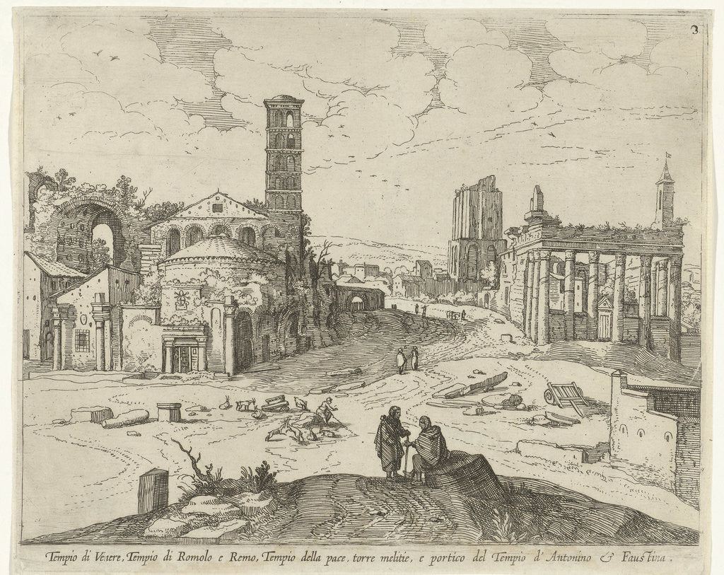 Detail of View of the Roman Forum by Willem van Nieulandt II