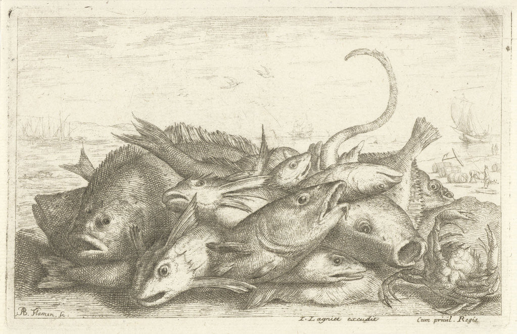 Detail of Fishes and a Crab by Lodewijk XIV