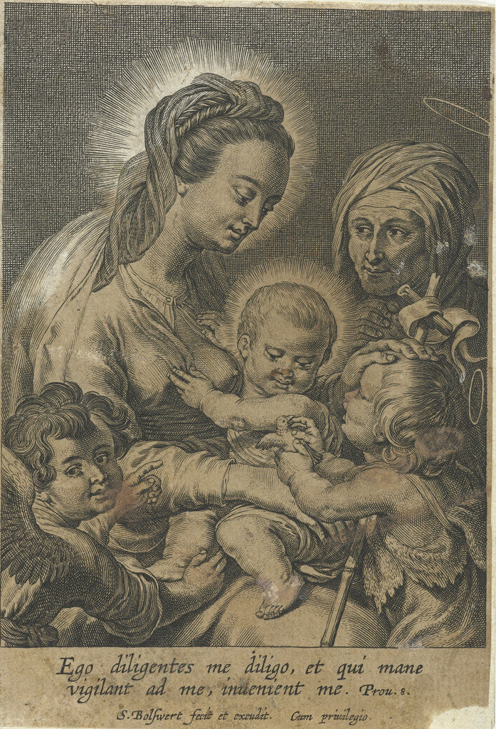 Detail of Mary with Child and John the Baptist as a child with Anna by Schelte Adamsz. Bolswert