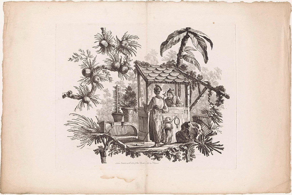 Detail of China, Chinese houses and people, I. Pillement inv. F.A. Aveline sc. Londen by I. Pillement, a Paris chez Basan. Francois Antoine Aveline by Jean Baptiste Pillement