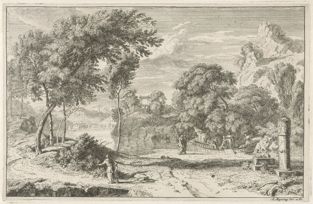 Detail of Ship with a few women by Albert Meyeringh