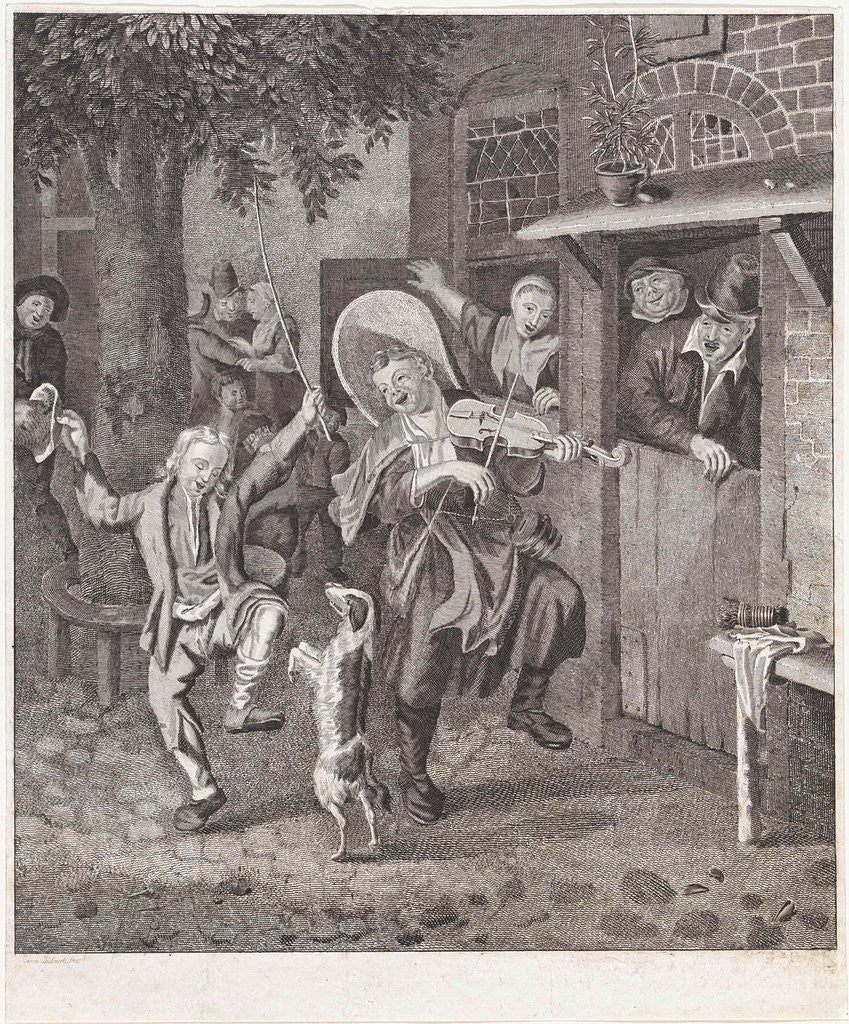 Detail of Street musicians by Anonymous