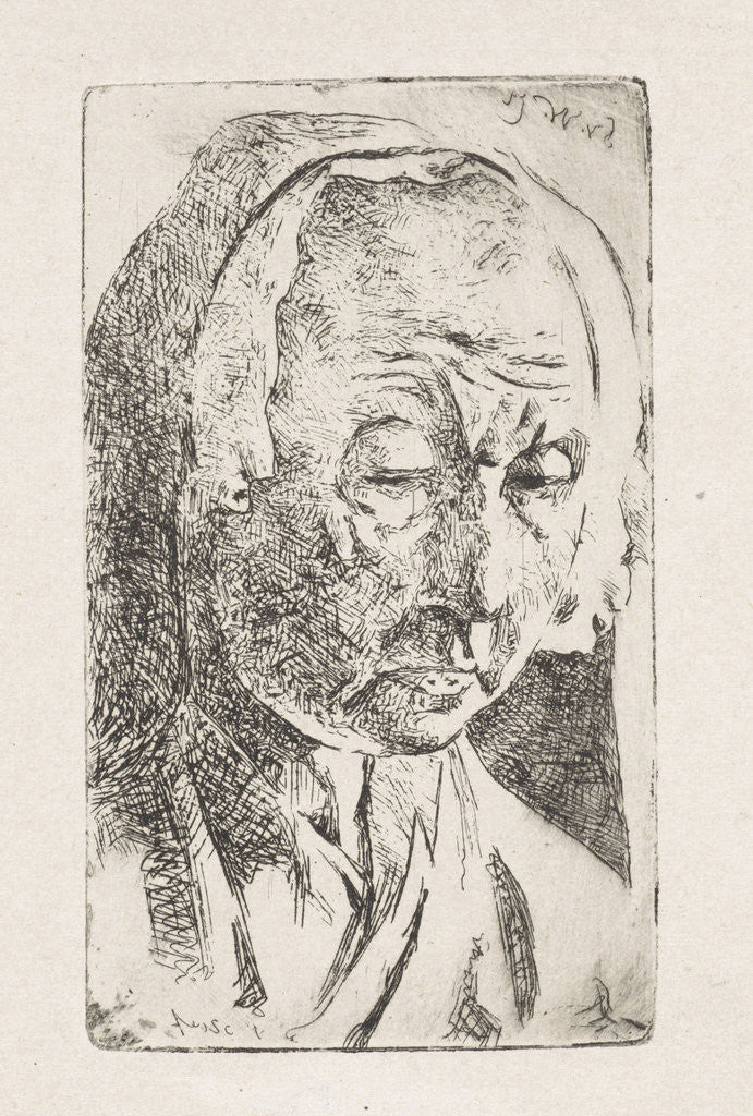 Detail of Old woman with hat by Salomon van Witsen