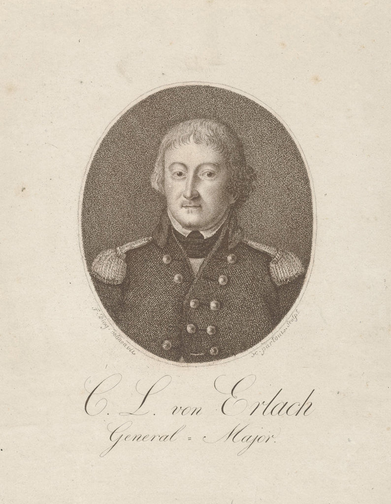 Detail of Portrait of Karl Ludwig von Erlach by H. Partout