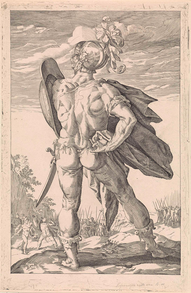 Detail of Marcus Valerius Corvus, Keijzer by Hendrick Goltzius