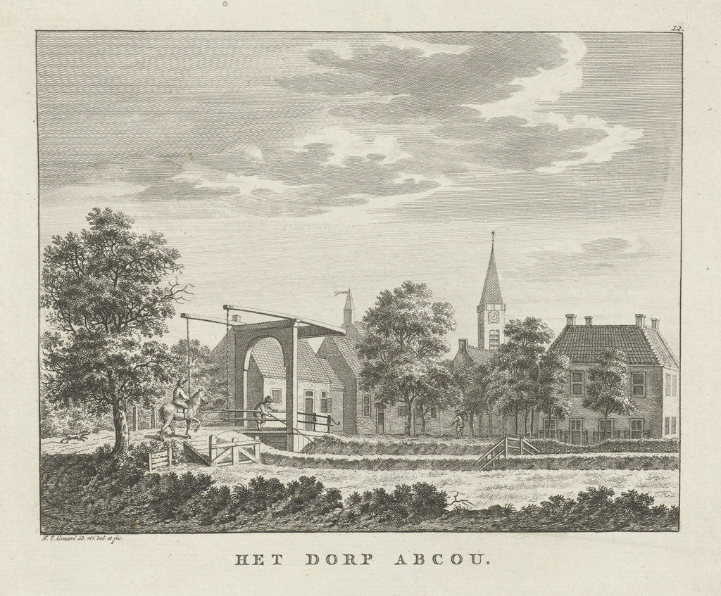 Detail of View of the village Abcoude by Jan Evert Grave