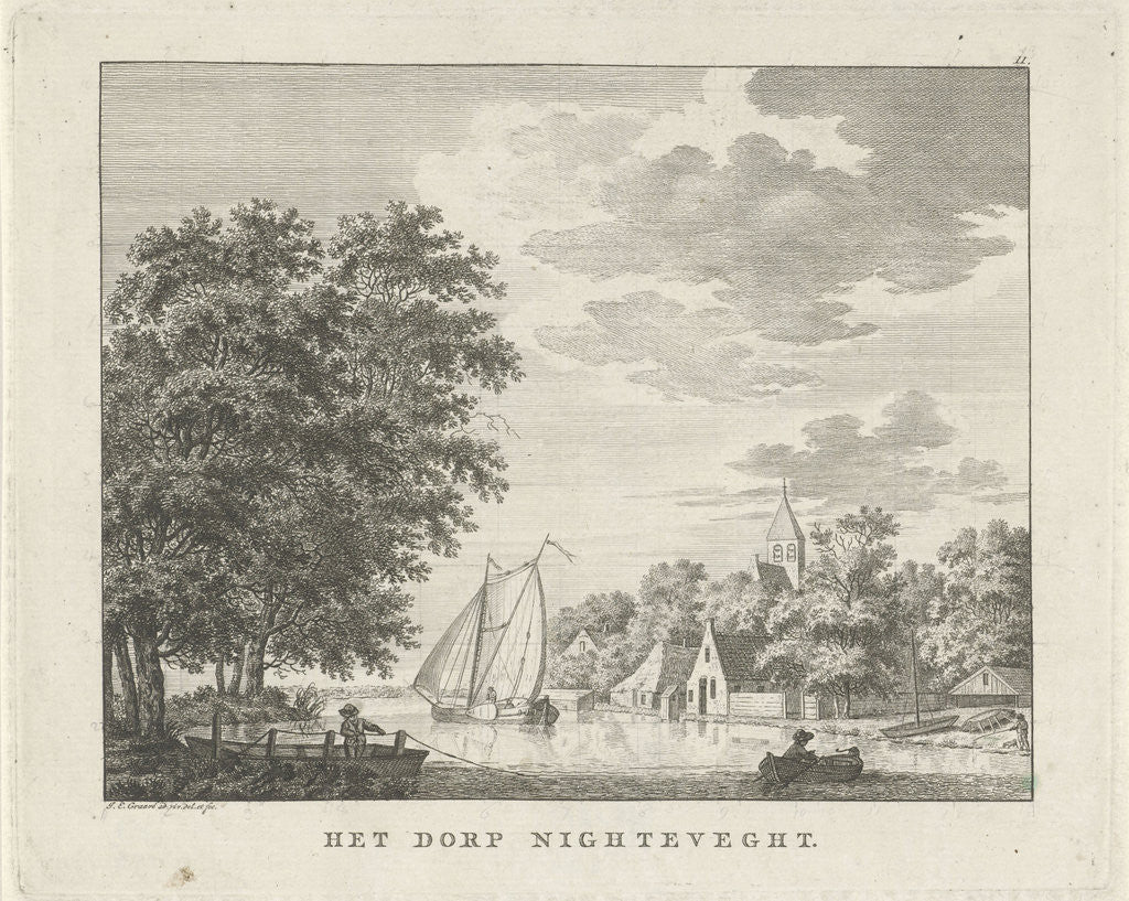 Detail of View of the village Nigtevecht by Jan Evert Grave