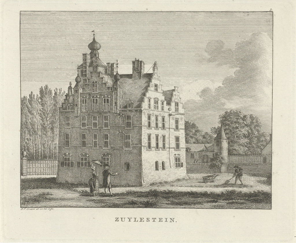 Detail of View of the estate Zuilestein by Jan Evert Grave