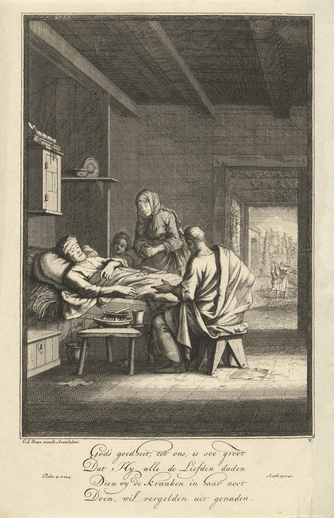 Detail of Caring for the sick by Gerrit de Broen Sr