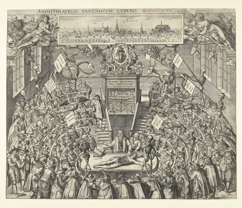 Detail of Israelites cross the Jordan by Theatrum anatomicum van Leidse Academie