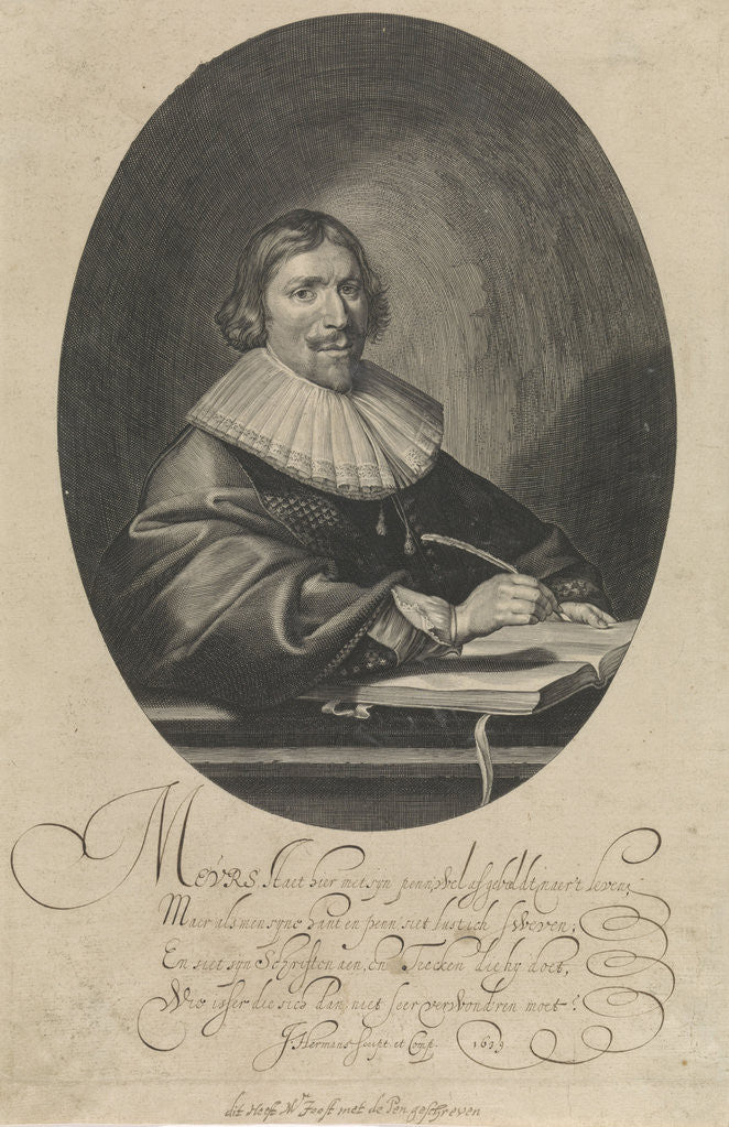 Detail of Portrait of Henry Meurs by J. Hermans