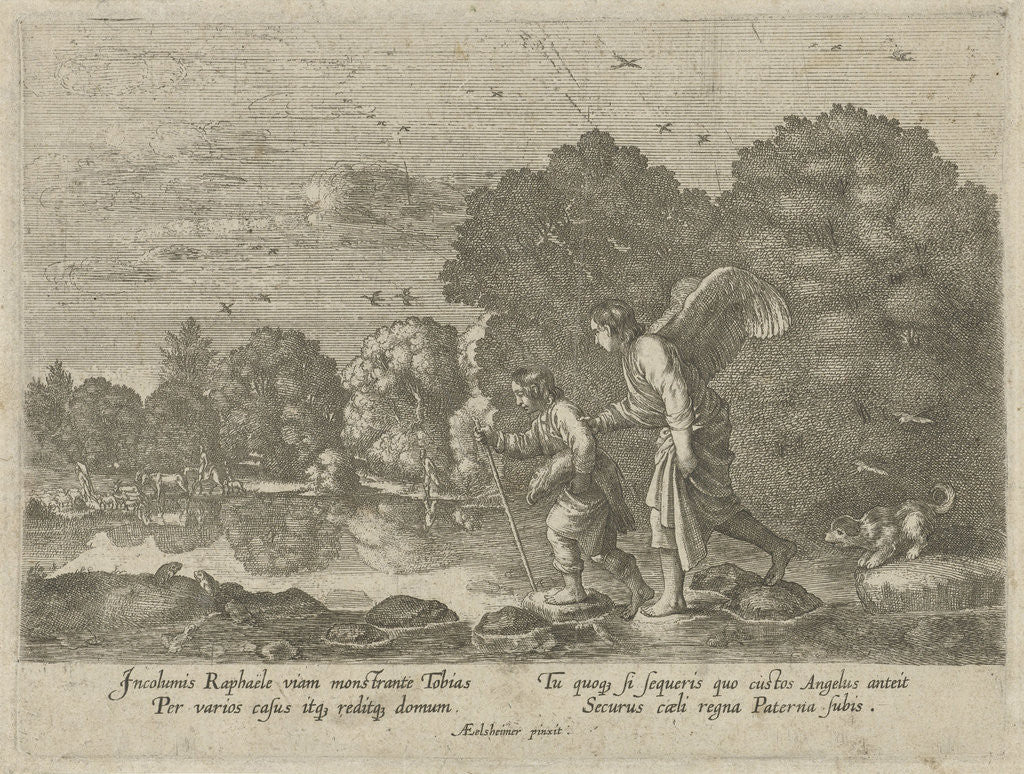 Detail of Tobias and the Angel in a river by Anonymous