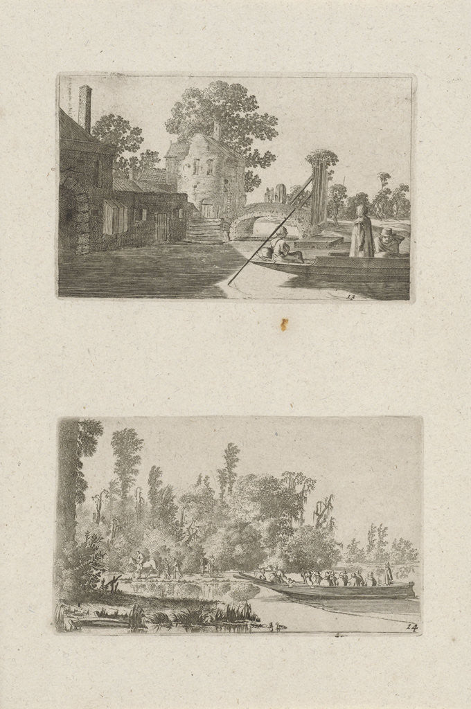 Detail of Ferry near an archway by Gillis van Scheyndel I