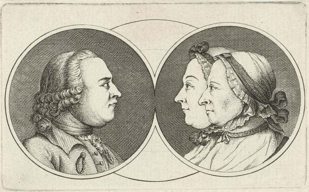 Detail of Portraits of Caspar Philips Jacobsz., His wife Margaretha Elisabeth Konsa Philips and their daughter Anna Elisabeth Philips by Anonymous