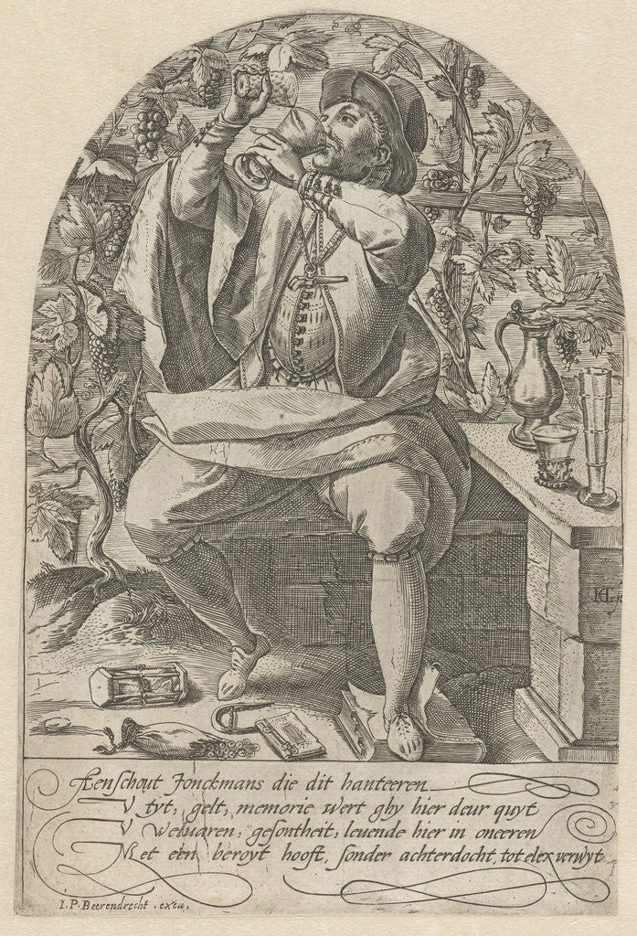 Detail of Young drinker by Johannes Pietersz. Berendrecht