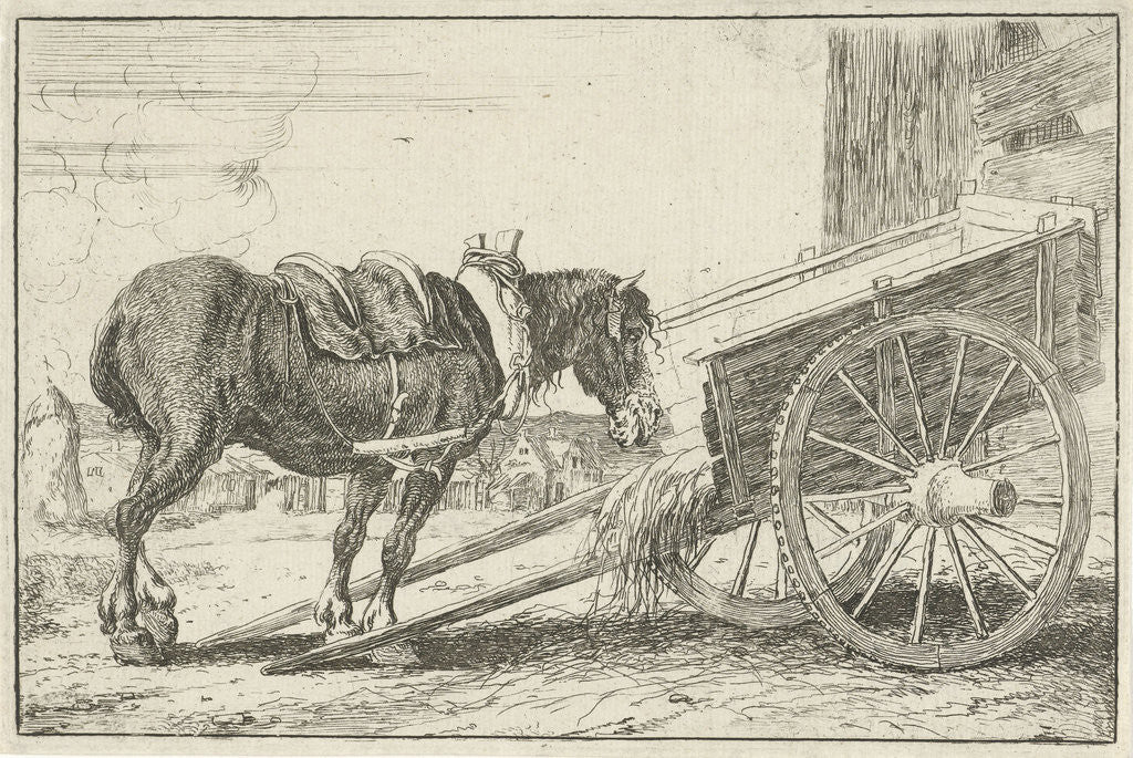 Detail of Horse with a cart by Jan van den Hecke I