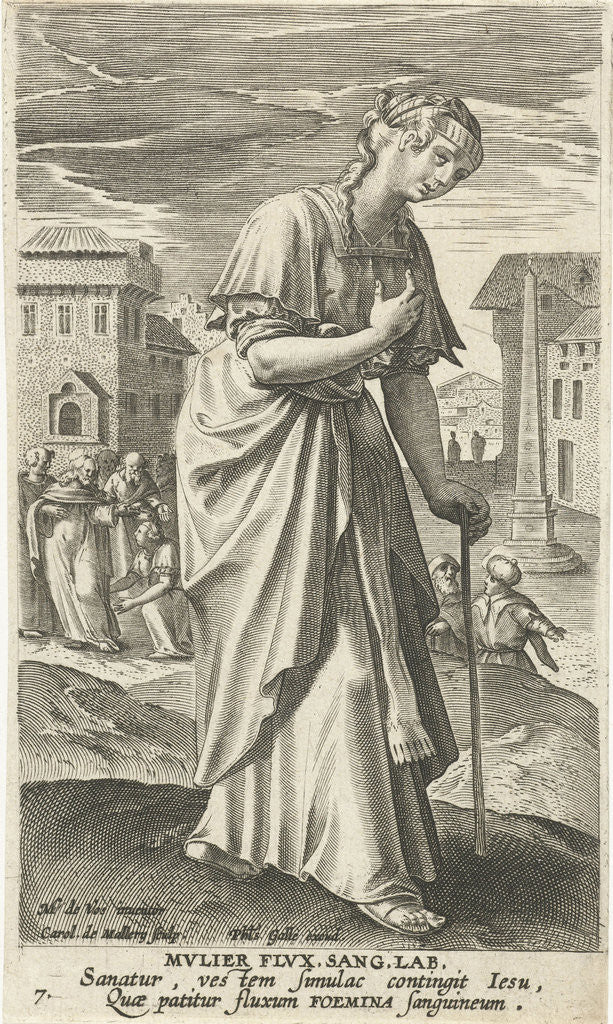 Detail of The bleeding woman by Cornelis Kiliaan