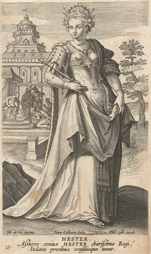 Detail of Ester by Cornelis Kiliaan
