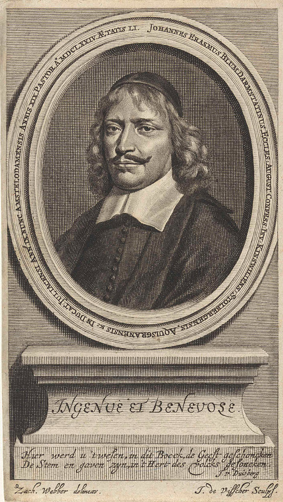 Detail of Portrait of Pastor Johannes Erasmus Blum by J. van Duisberg