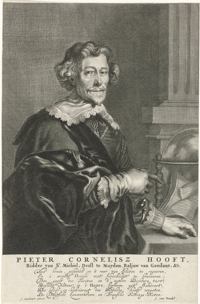 Detail of Portrait of Pieter Cornelis Hooft by Joost van den Vondel