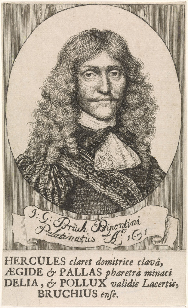 Detail of Portrait of Johann Georg Bruck, fencing master by Wallerant Vaillant