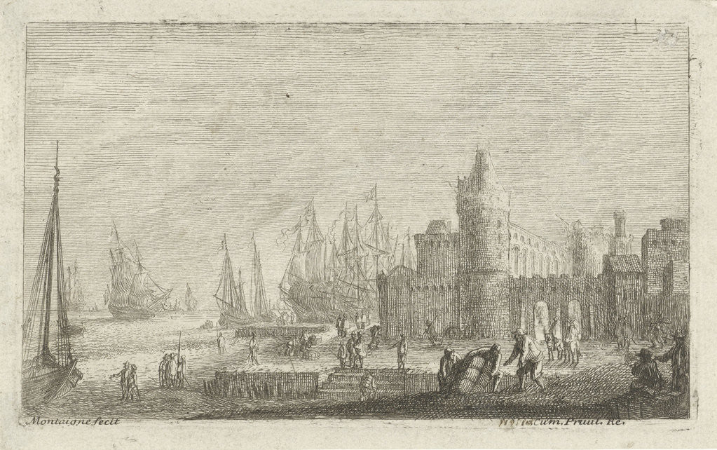 Detail of View of harbor fortifications by Anonymous