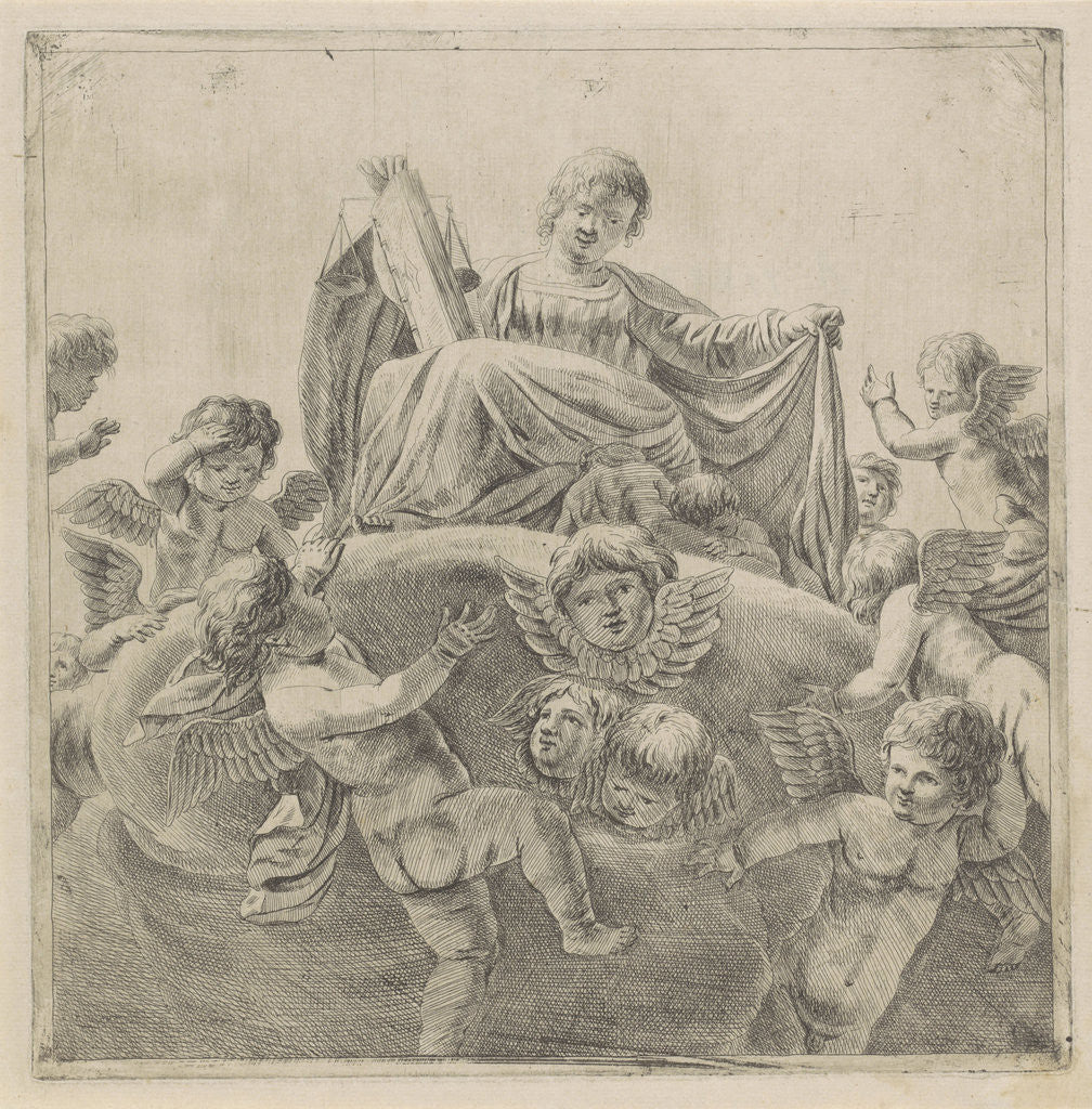 Detail of Justice surrounded by putti and cherubs by Anonymous