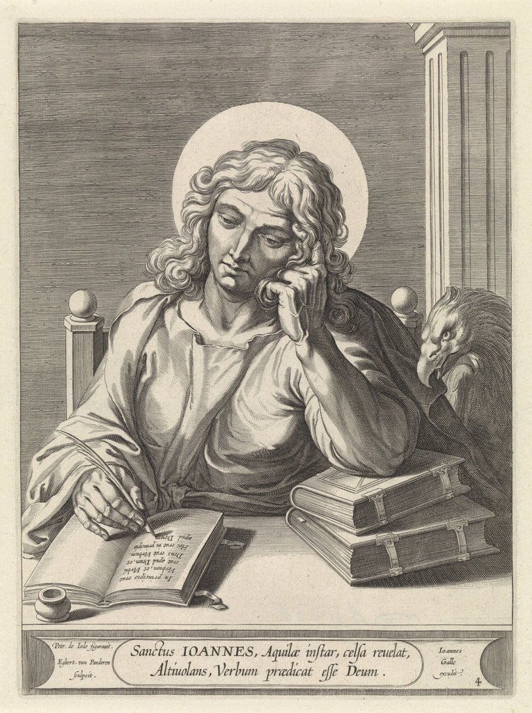 Detail of Evangelist John by Joannes Galle