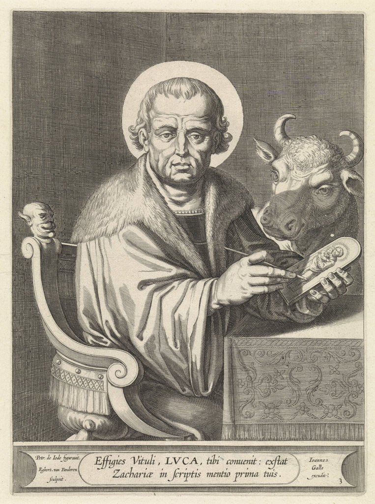 Detail of Evangelist Luke by Joannes Galle