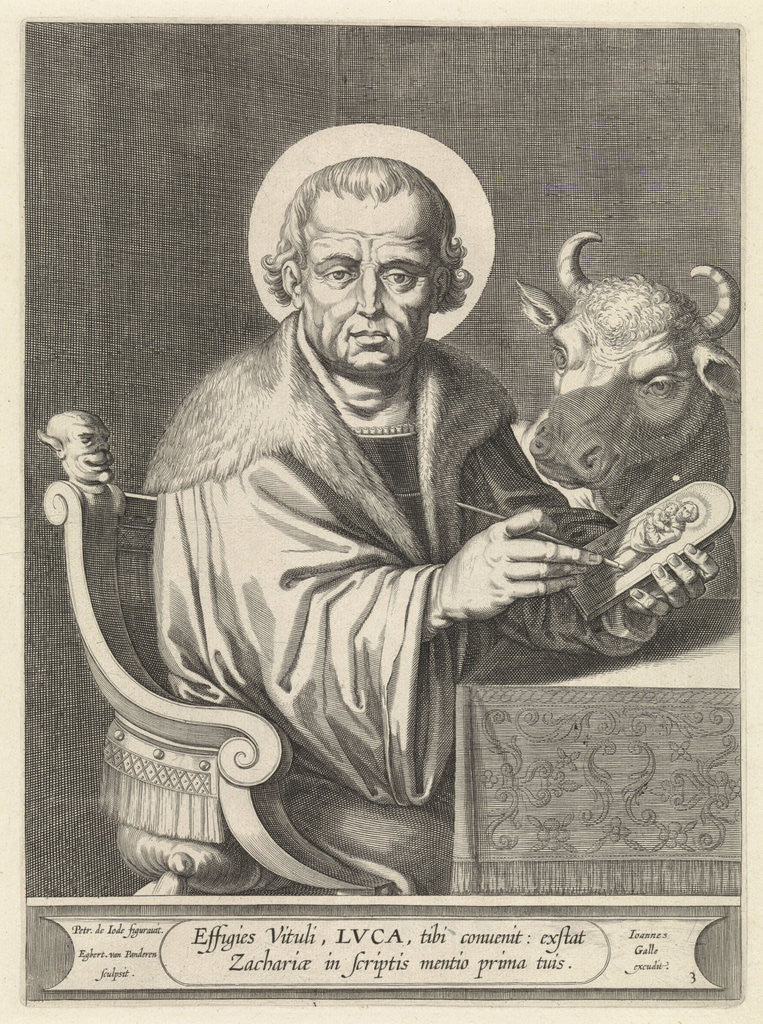 Detail of Evangelist Luke by Joannes Galle