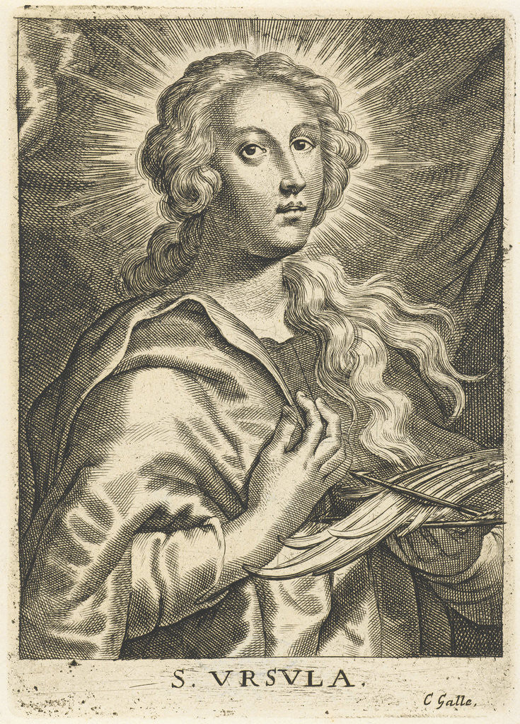Detail of Saint Ursula with two arrows by Cornelis Galle II