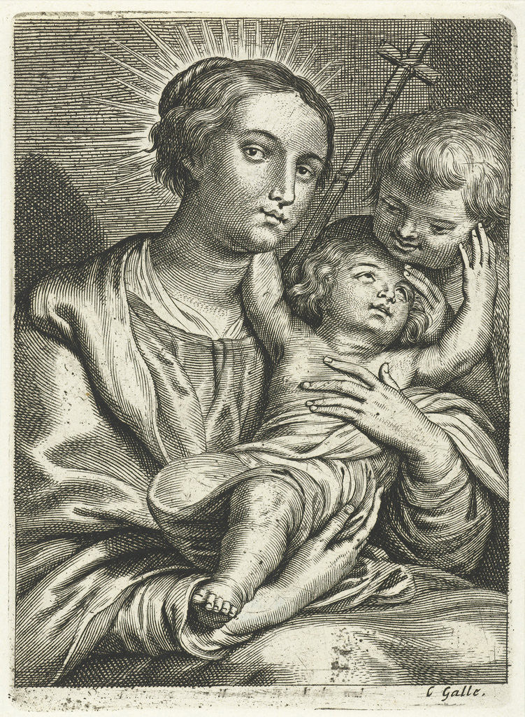 Detail of Virgin and Child with Saint John the Baptist by Cornelis Galle II