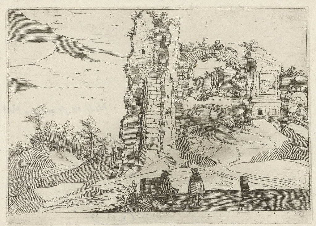 Detail of Ruin with a gate by Anonymous