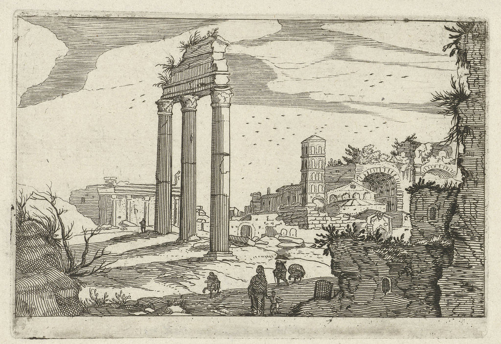 Detail of Temple of Castor and Pollux and the Basilica of Constantine by Anonymous