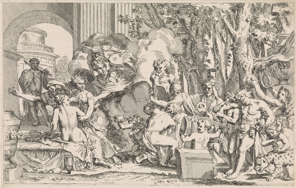 Detail of Minerva protects the innocence against the temptation by Johannes Glauber