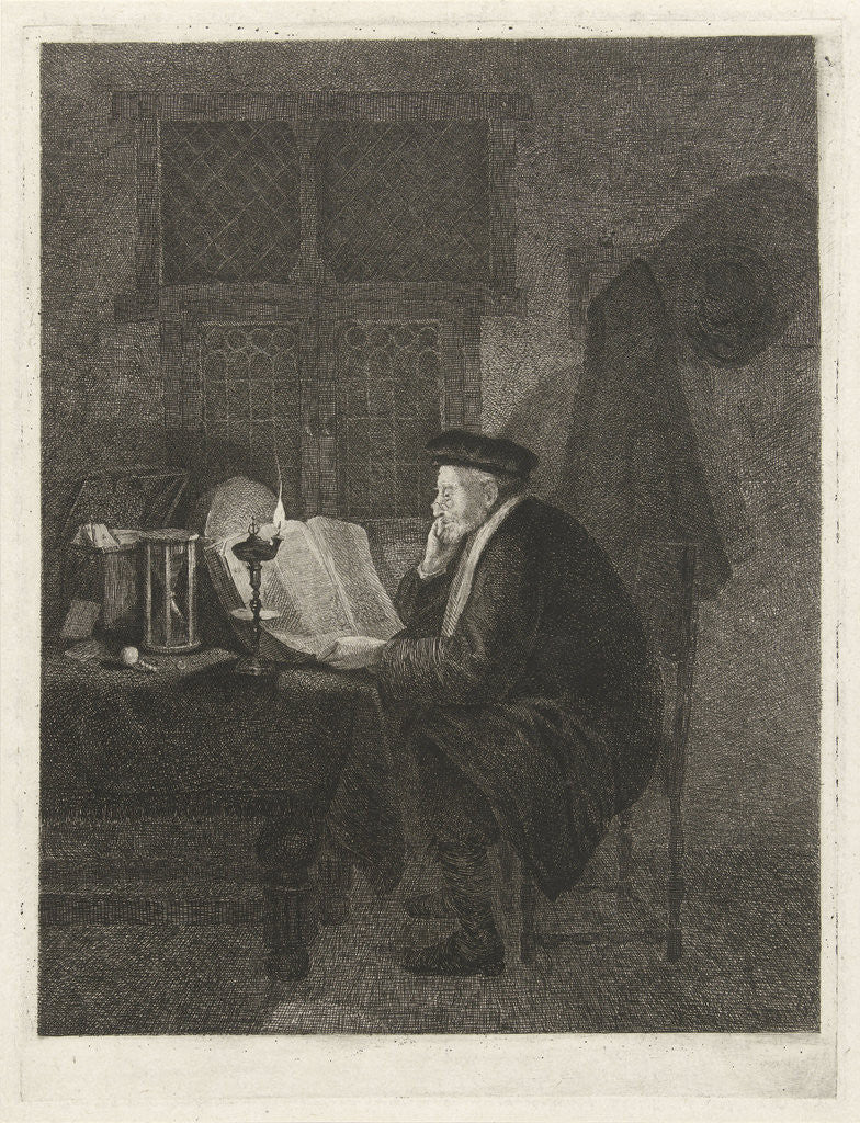 Detail of Philosopher in his study by Quiringh Gerritsz. van Brekelenkam