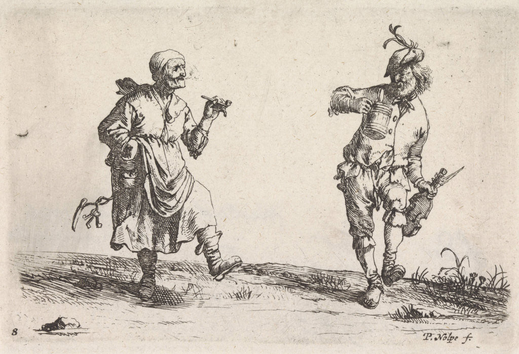 Detail of Dancing farmer and rancher by Pieter Jansz. Quast