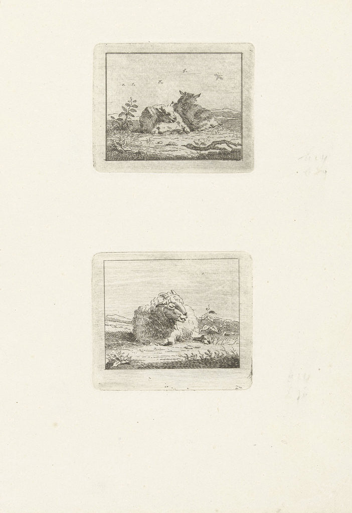 Detail of Two scenes with sheep by Jan Matthias Cok