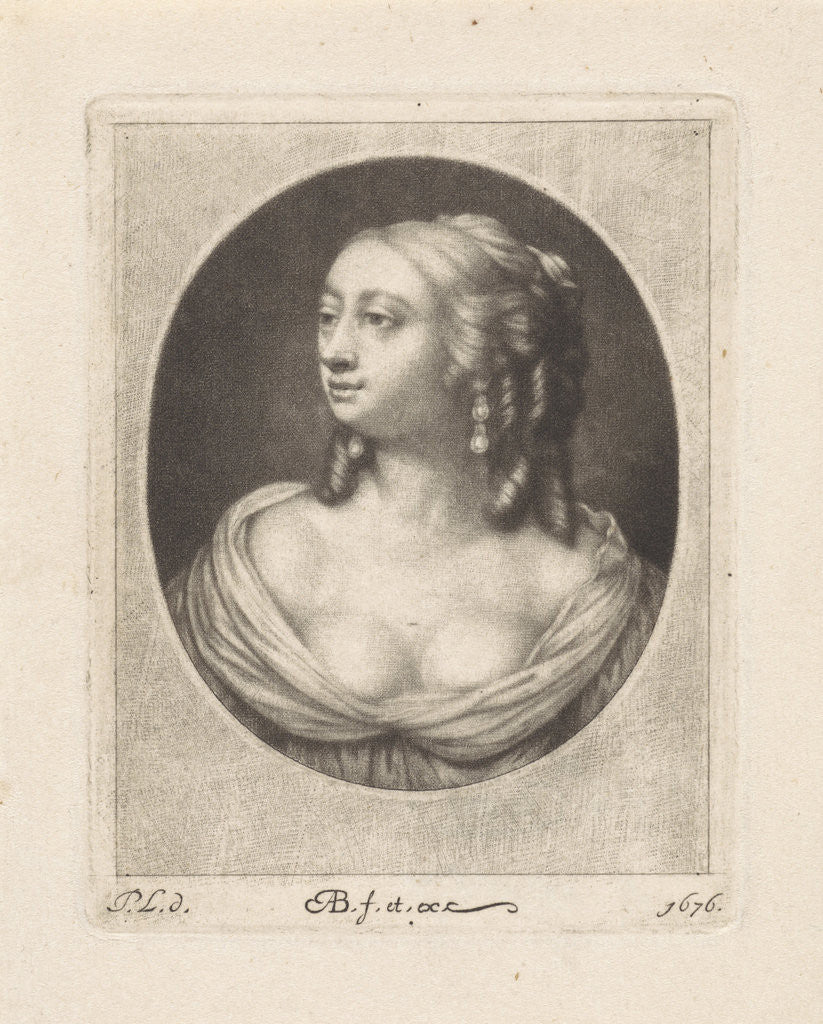 Detail of Bust of a young woman with half-naked bosom by Abraham Bloteling