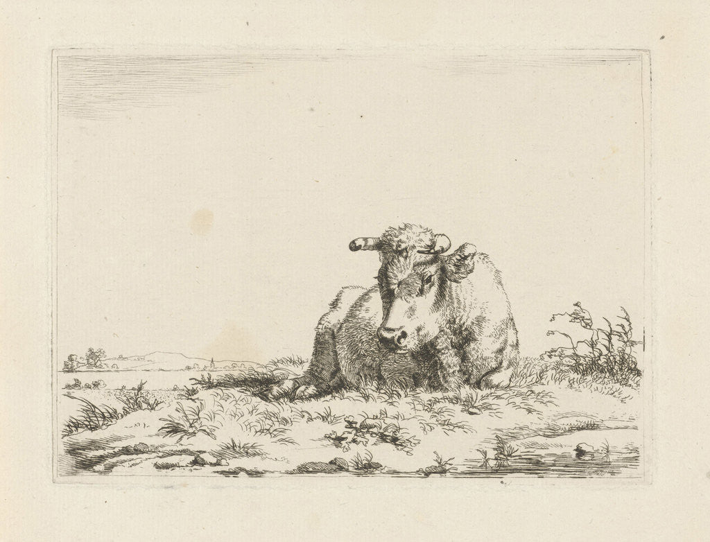 Detail of Lying cow by Pieter Gerardus van Os