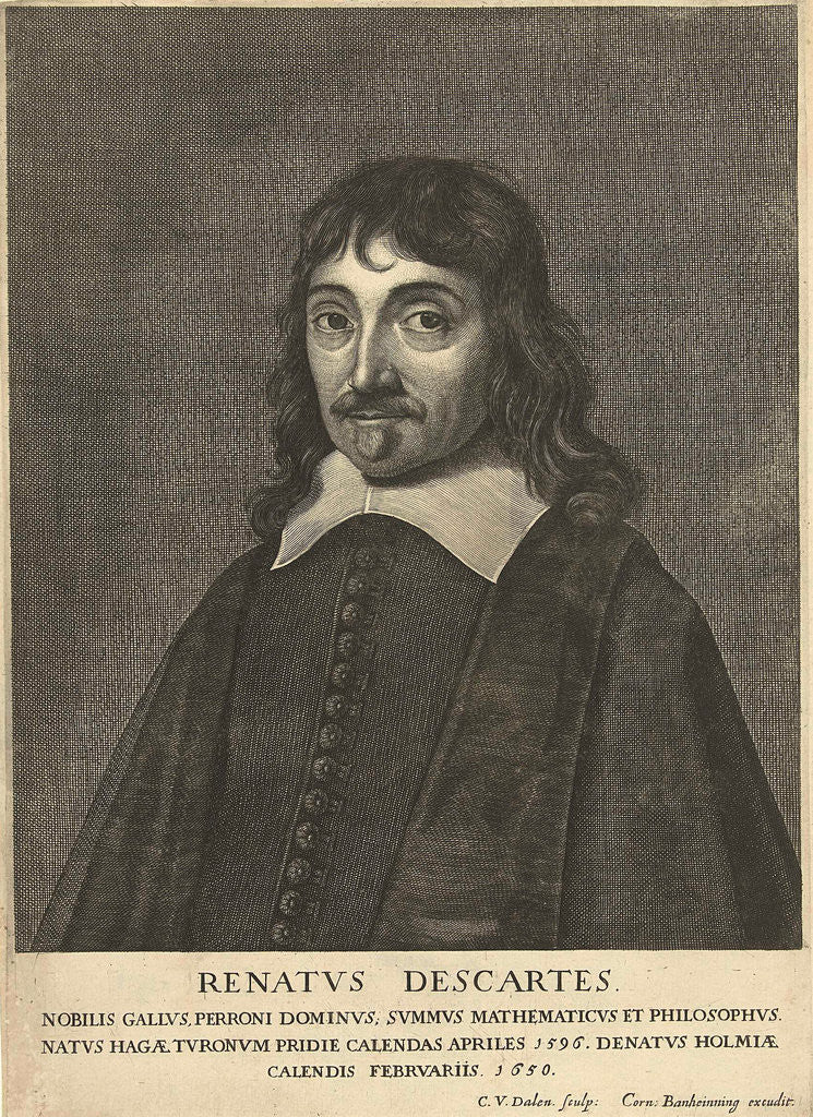 Detail of Portrait of René Descartes by Cornelis Banheyning