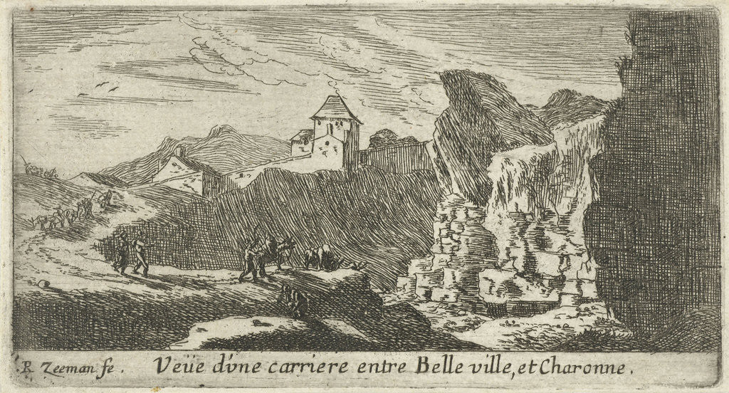 Detail of View of a quarry between Belleville and Charonne by Reinier Nooms