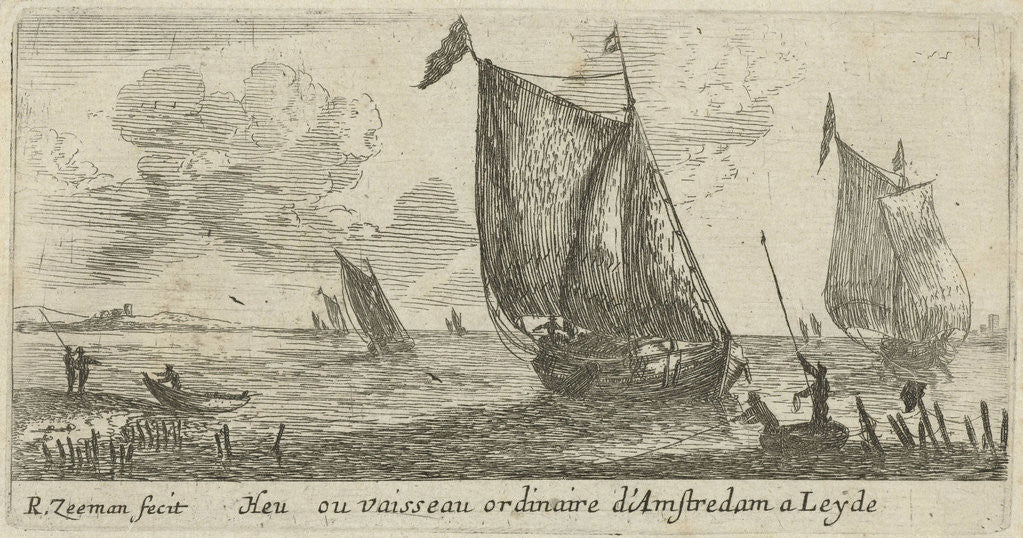 Detail of Spring from Amsterdam to Leiden by Reinier Nooms