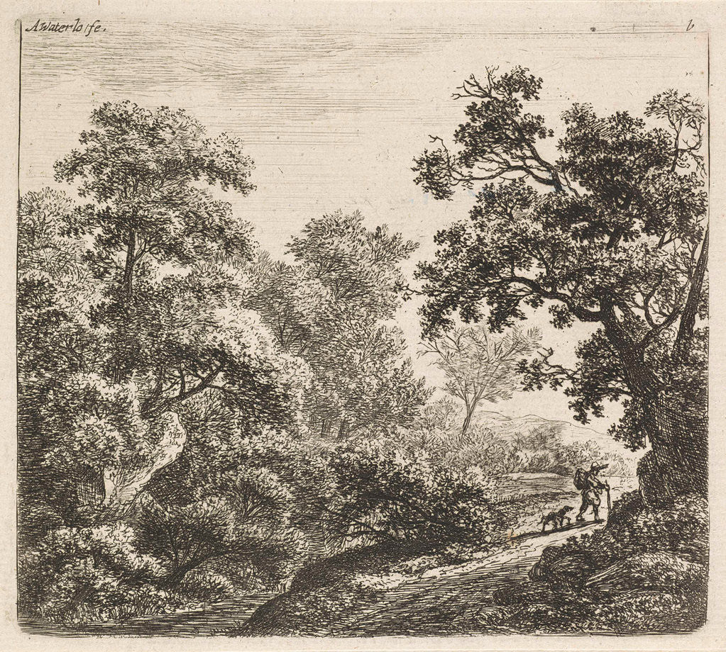 Detail of Traveler with a dog, Anthonie Waterloo, Basan et Poignant by Pierre François Basan