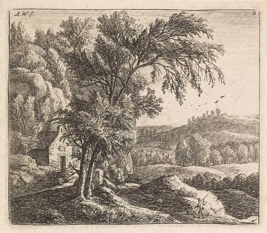 Detail of Hermitage, Anthonie Waterloo by Josua & Reinier II Ottens