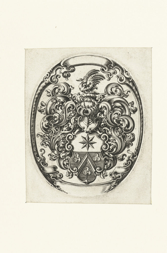 Detail of Unknown arms in oval by Michiel le Blon