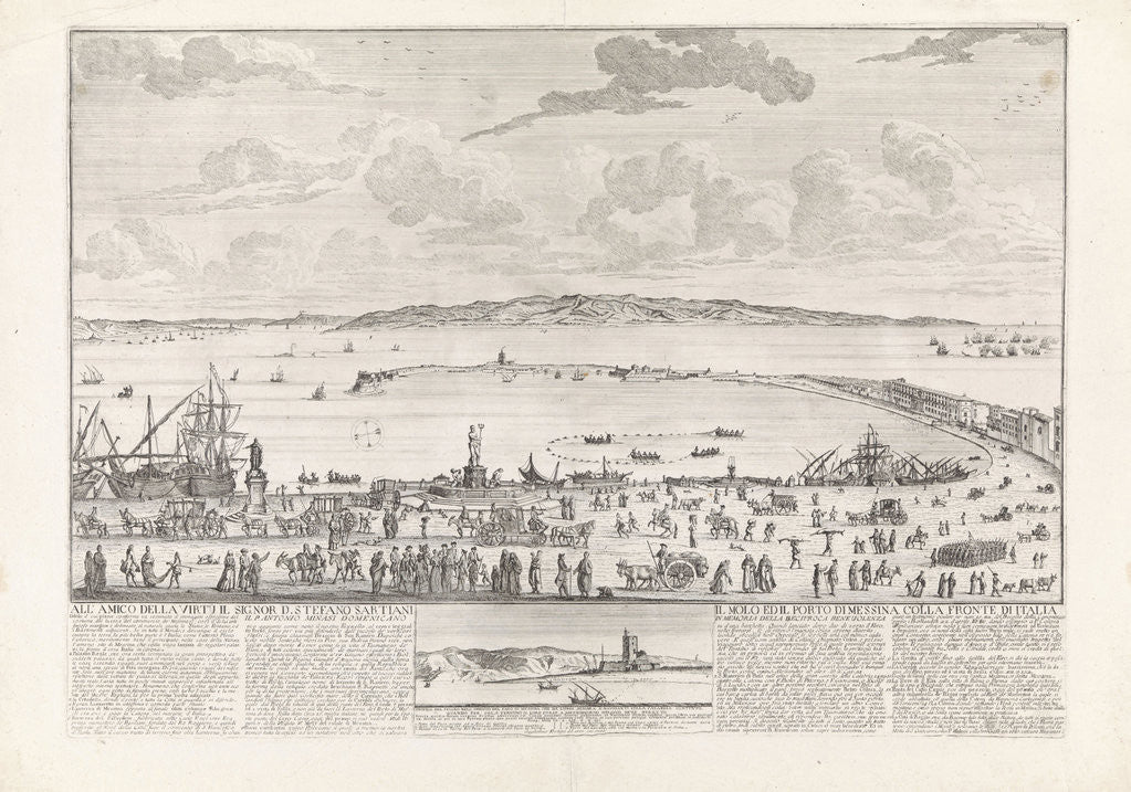 Detail of View of the marina and the roads of Messina by Willem Fortuyn