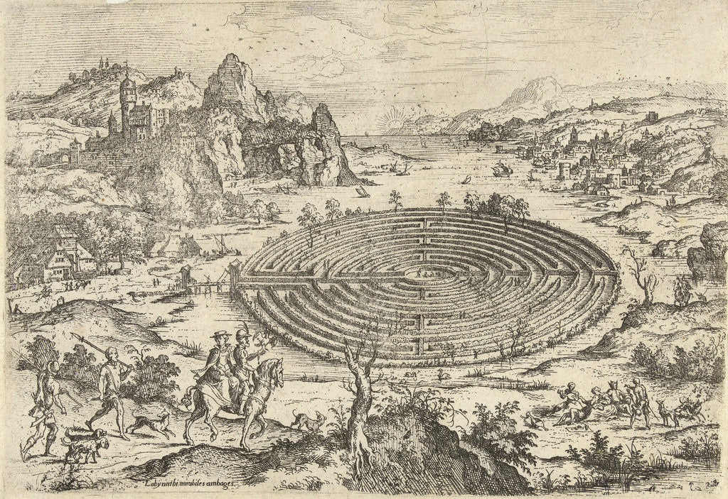 Detail of The labyrinth Kretische by Matthys Cock