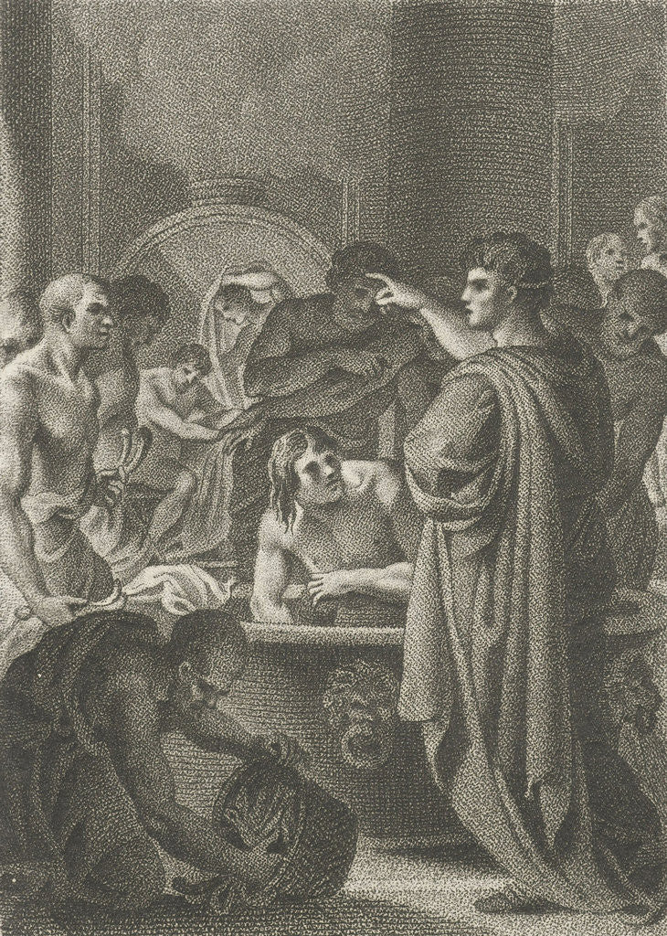Detail of Emperor Hadrian in bath by Lambertus Antonius Claessens